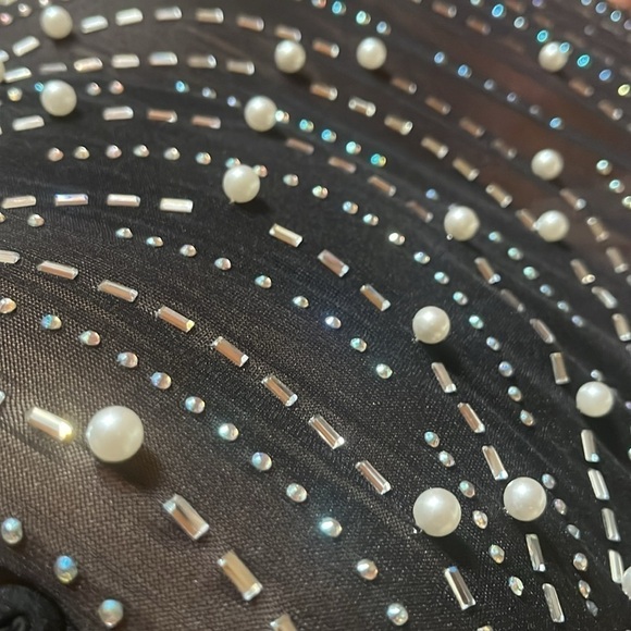 Halloween Feather Rhinestone Mesh Mini Dress Whimsigoth Costume Flapper Witch - Picture 8 of 11